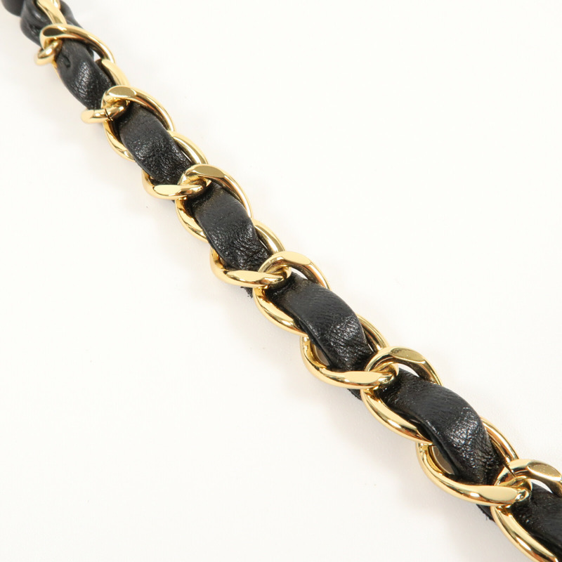 CHANEL 羊皮皮革Classic 25金扣鏈帶肩背袋-9