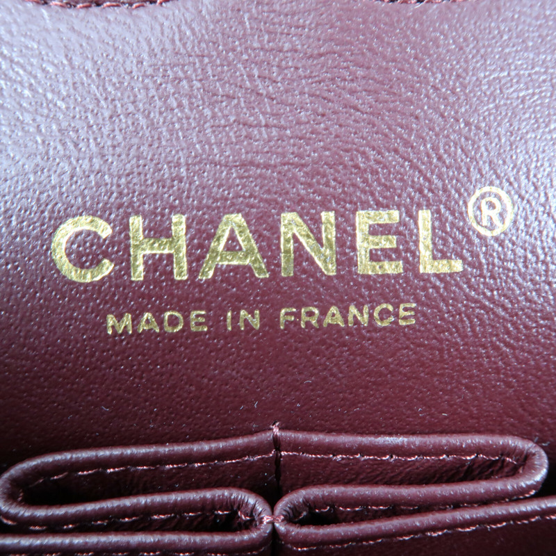 CHANEL 羊皮皮革Classic 25金扣鏈帶肩背袋-13