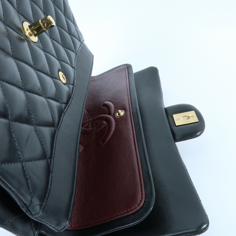 CHANEL 羊皮皮革Classic 25金扣鏈帶肩背袋-14