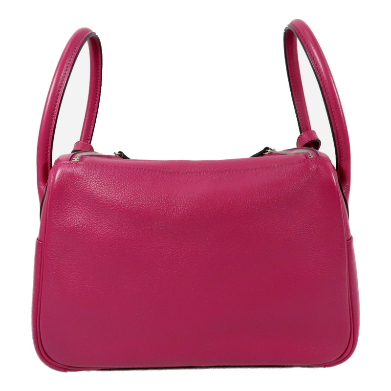 HERMES 【Hermes Fair】Evercolor皮革Lindy 26銀扣肩背袋Rose Purple-1