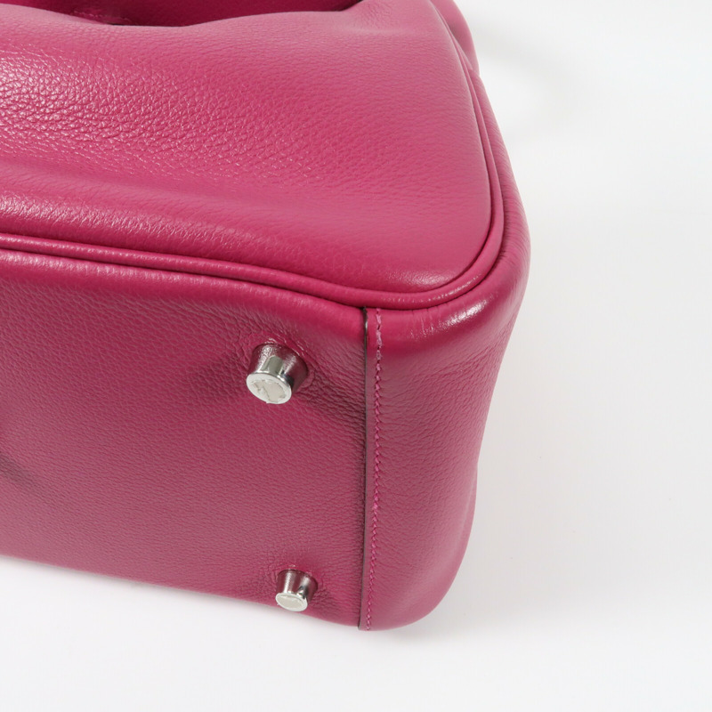 HERMES 【Hermes Fair】Evercolor皮革Lindy 26銀扣肩背袋Rose Purple-5
