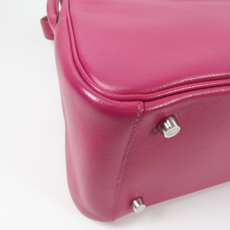 HERMES 【Hermes Fair】Evercolor皮革Lindy 26銀扣肩背袋Rose Purple-6