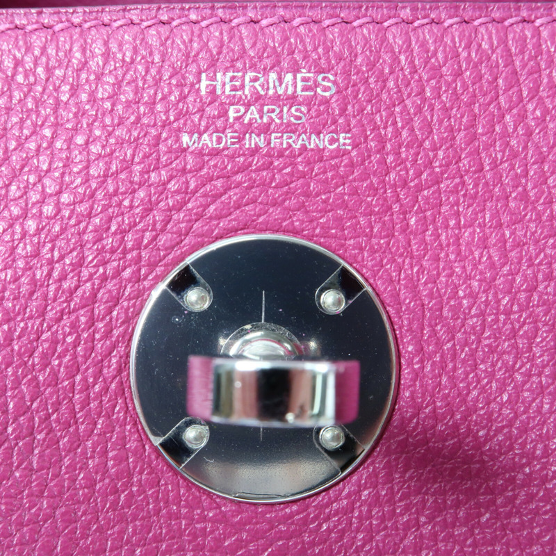 HERMES 【Hermes Fair】Evercolor皮革Lindy 26銀扣肩背袋Rose Purple-14