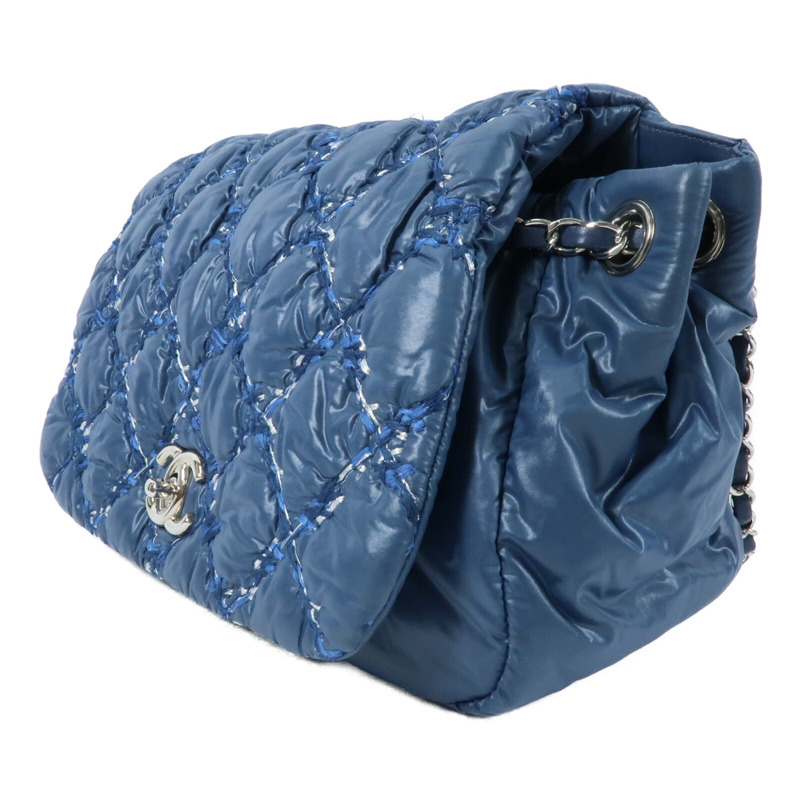 CHANEL 尼龍Chain Shoulder銀扣鏈帶肩背袋-2