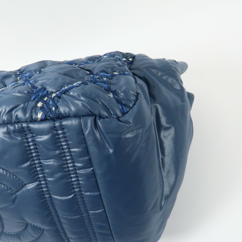 CHANEL 尼龍Chain Shoulder銀扣鏈帶肩背袋-7