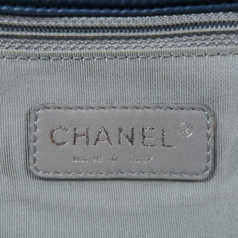 CHANEL 尼龍Chain Shoulder銀扣鏈帶肩背袋-13