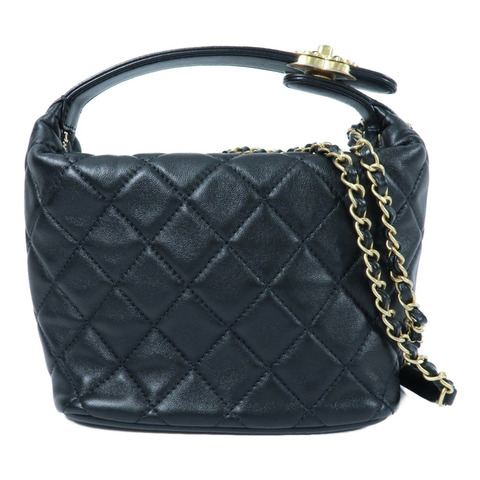 CHANEL 羊皮皮革Small Hobo金扣鏈帶手挽肩背兩用袋