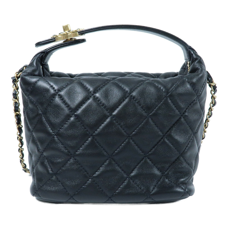 CHANEL 羊皮皮革Small Hobo金扣鏈帶手挽肩背兩用袋-1