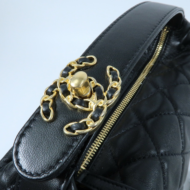 CHANEL 羊皮皮革Small Hobo金扣鏈帶手挽肩背兩用袋-9