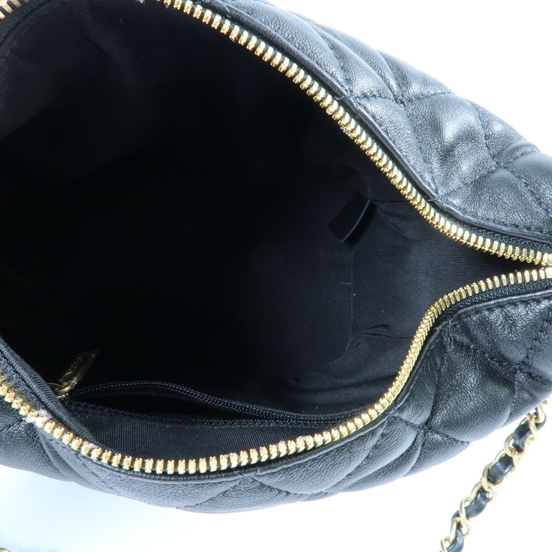 CHANEL 羊皮皮革Small Hobo金扣鏈帶手挽肩背兩用袋-10