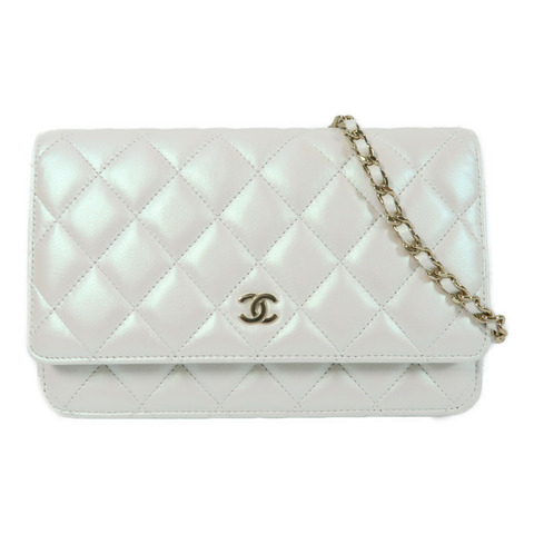 CHANEL 羊皮皮革WOC Wallet On Chain金扣鏈帶肩背袋