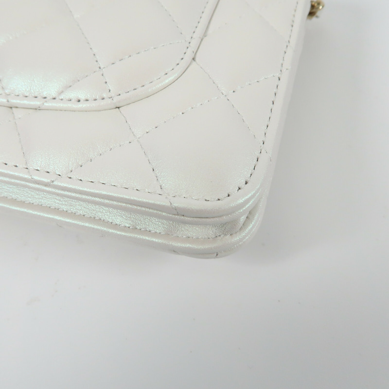 CHANEL 羊皮皮革WOC Wallet On Chain金扣鏈帶肩背袋-7