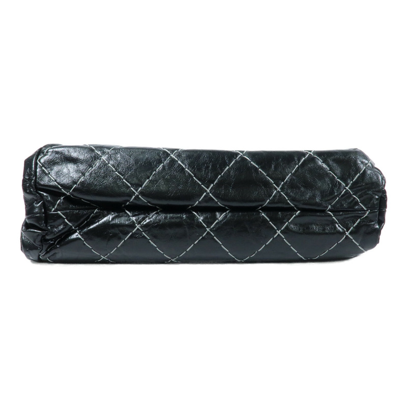 CHANEL 牛皮皮革Wild Stitch Tote銀扣鏈帶手挽袋-3