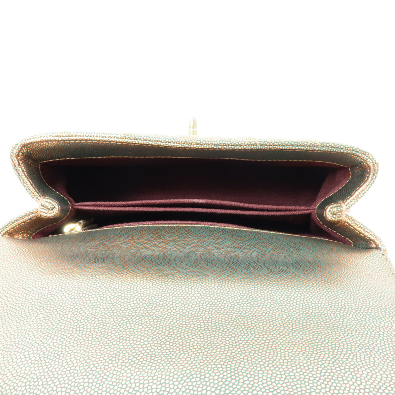 CHANEL 牛皮皮革Coco Handle Small金扣鏈帶手挽肩背兩用袋-11