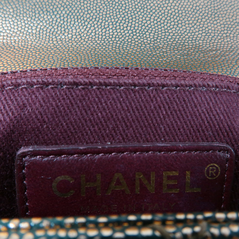CHANEL 牛皮皮革Coco Handle Small金扣鏈帶手挽肩背兩用袋-13