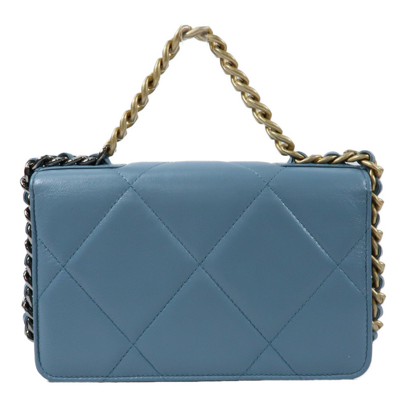 CHANEL 羊皮皮革C19 Wallet On Chain金扣鏈帶手挽肩背兩用袋-1