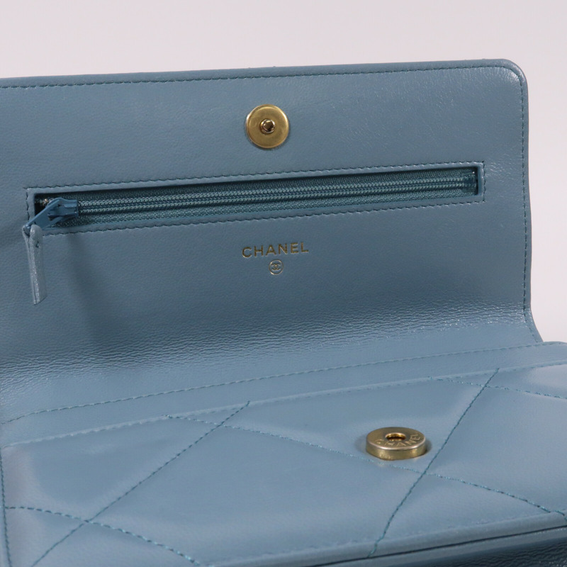 CHANEL 羊皮皮革C19 Wallet On Chain金扣鏈帶手挽肩背兩用袋-11