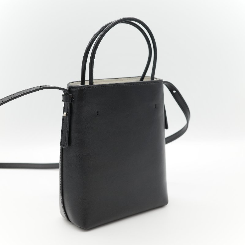 Chloé 蔻依 Sense 經典黑色 拋光小牛皮 微型  立體刺繡 Logo 迷你兩用托特包-5