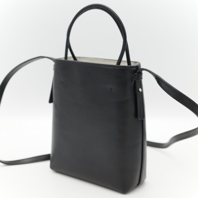 Chloé 蔻依 Sense 經典黑色 拋光小牛皮 微型  立體刺繡 Logo 迷你兩用托特包-6