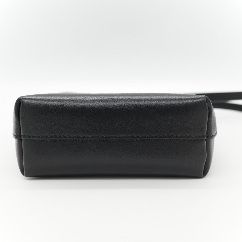 Chloé 蔻依 Sense 經典黑色 拋光小牛皮 微型  立體刺繡 Logo 迷你兩用托特包-7