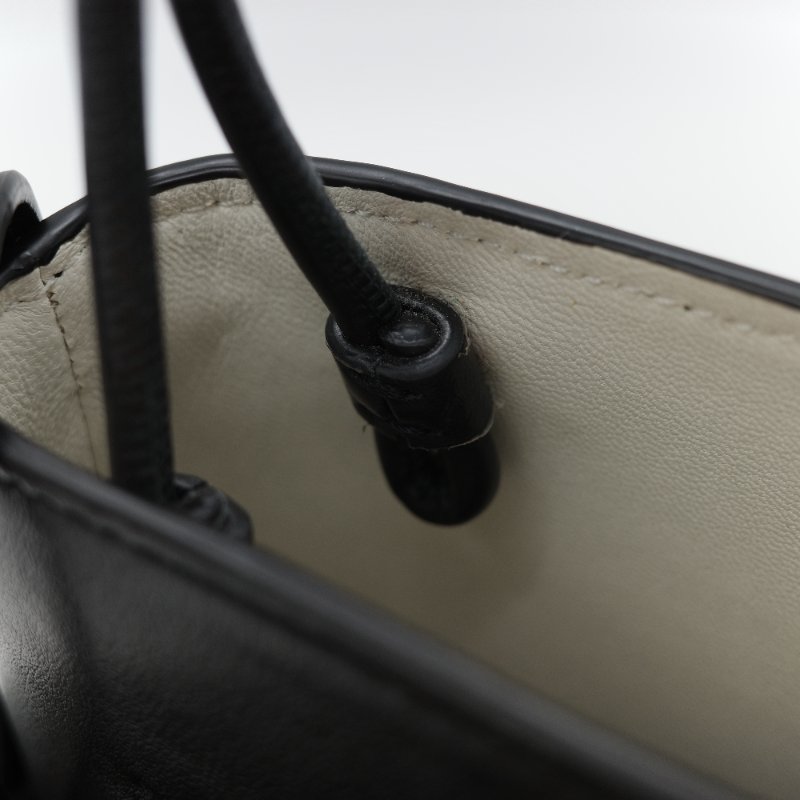 Chloé 蔻依 Sense 經典黑色 拋光小牛皮 微型  立體刺繡 Logo 迷你兩用托特包-16