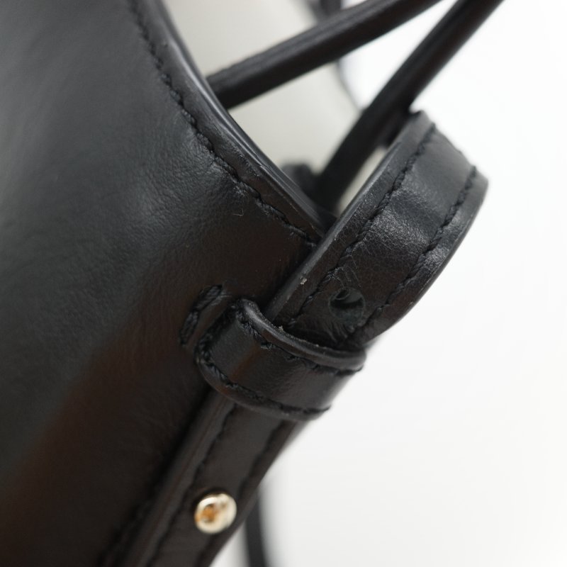 Chloé 蔻依 Sense 經典黑色 拋光小牛皮 微型  立體刺繡 Logo 迷你兩用托特包-17