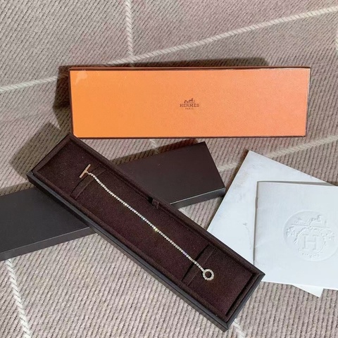 Hermes愛馬仕18K玫瑰金滿鑽小Q手鍊SH 小號，上手很美 很閃，2023年購入