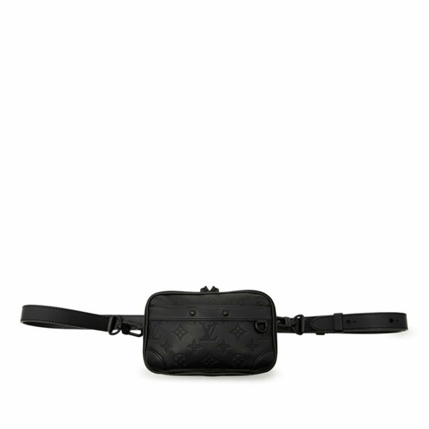 路易威登 Monogram Shadow Alpha Wearable Wallet NV Shoulder Bag M82544 Noir 黑色皮革 男士 LOUIS VUITTON
