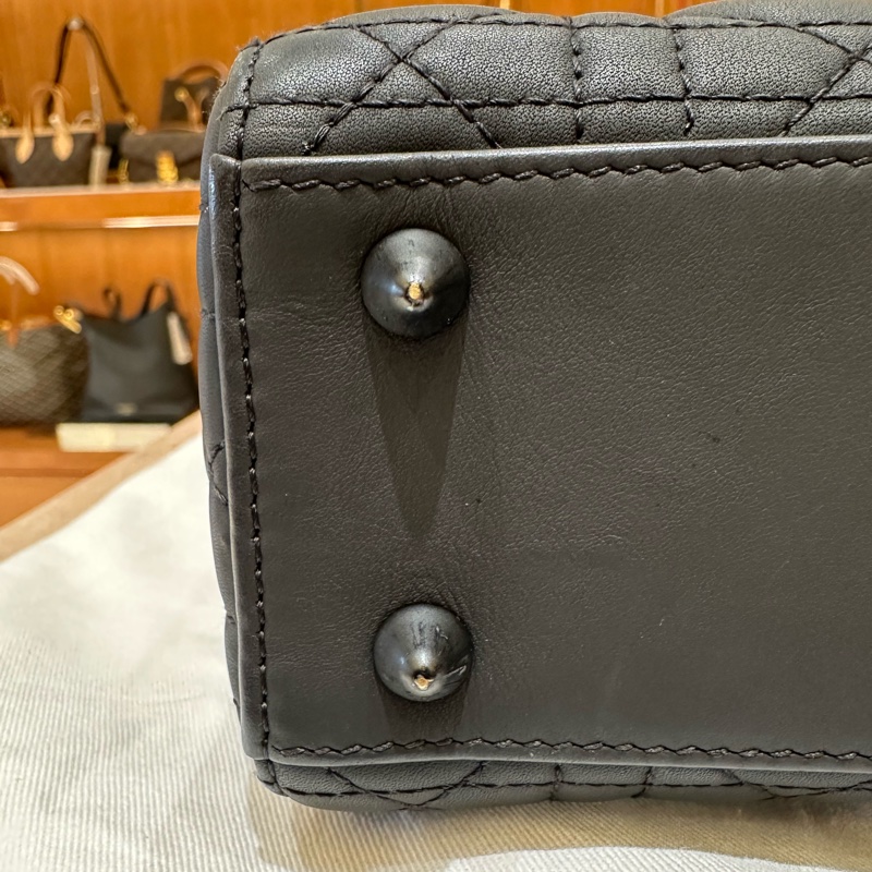 Dior迪奧 磨砂黑四格戴妃包-20