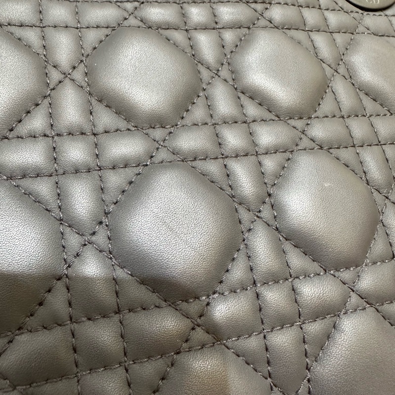 Dior迪奧 磨砂黑四格戴妃包-22