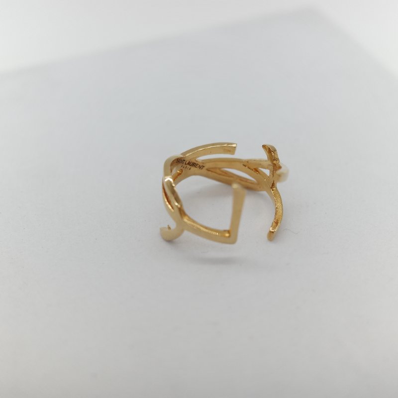 Saint Laurent YSL 聖羅蘭 Opyum 金色 黃銅金屬 扭曲設計 YSL 標誌造型戒指-4