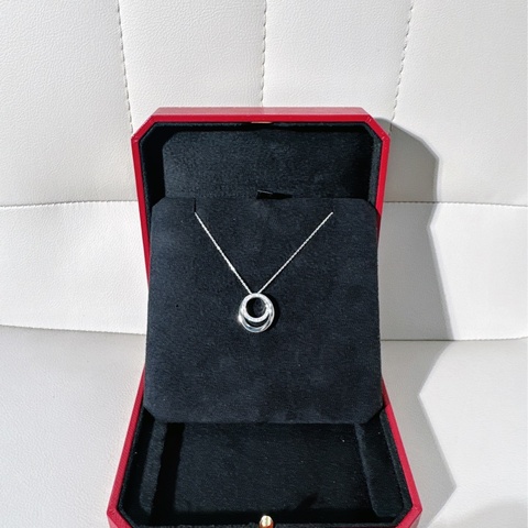 Cartier卡地亞 ETINCELLE DE CARTIER系列 白金帶鑽圓環項鍊