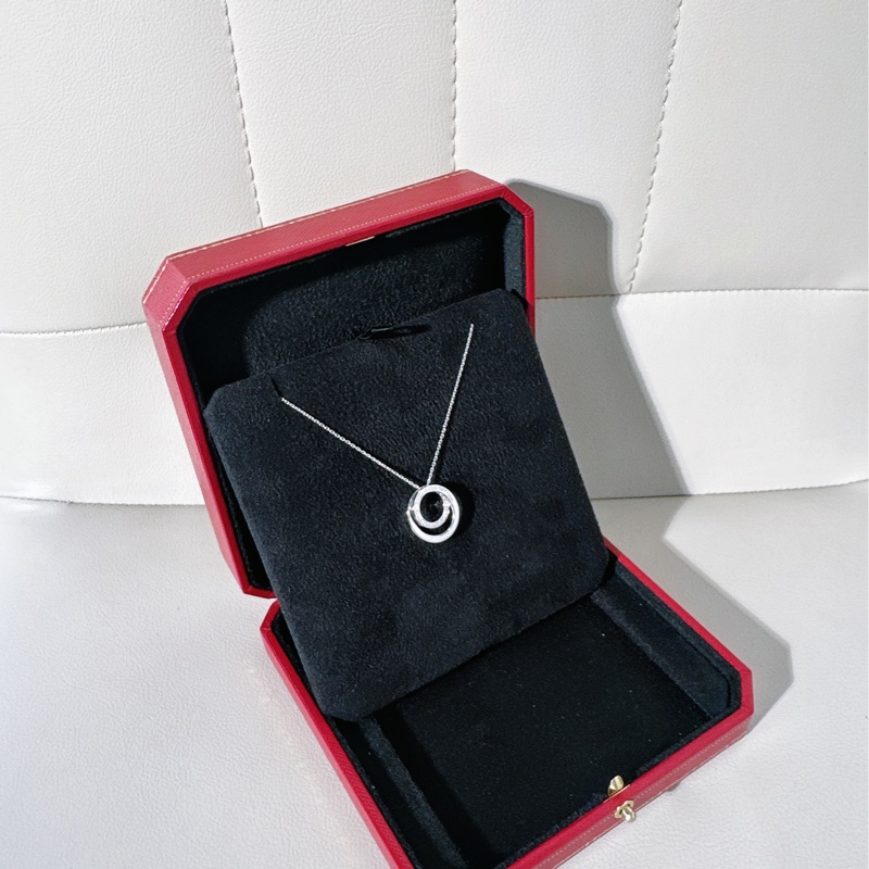 Cartier卡地亞 ETINCELLE DE CARTIER系列 白金帶鑽圓環項鍊-2