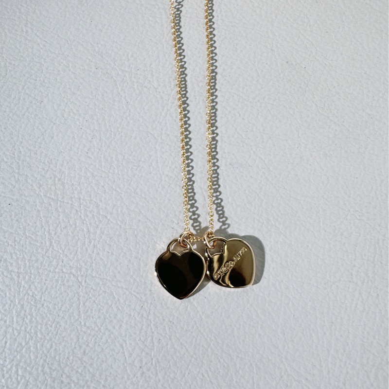 Tiffany蒂芙尼 Return to tiffany 18k玫瑰金雙心項鍊-4