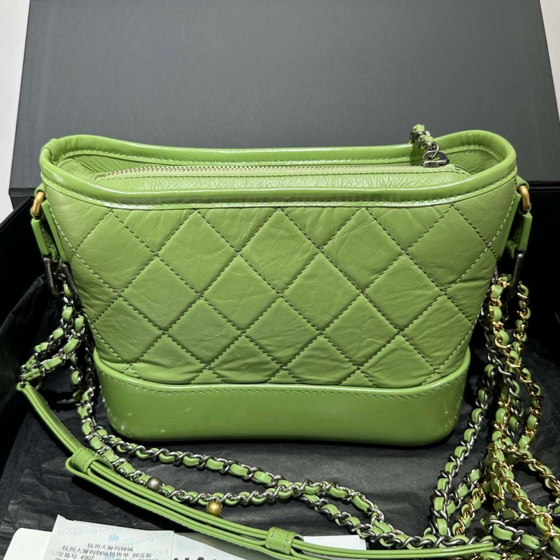 香奈兒Chanel 經典流浪包 牛油果色 綠色 超好看 小號尺寸 拼色鏈條包 多種背法 芯片款23年新色 尺寸20*14*7  附件：塵袋+盒-2