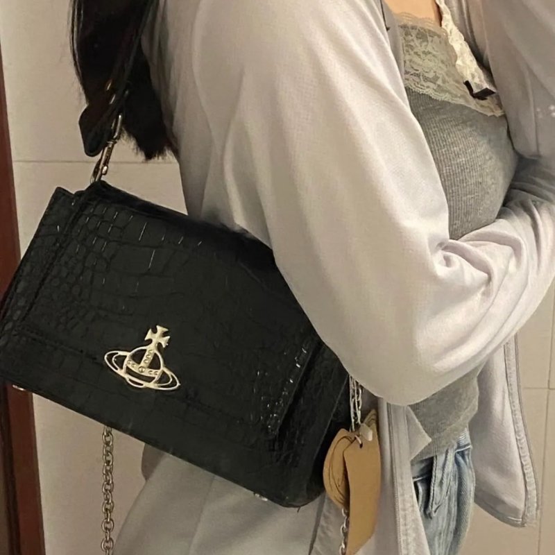 Vivienne Westwood Hazel Bag 鱷魚紋單肩包-0