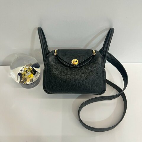 Hermes Mini Lindy 黑金 U刻