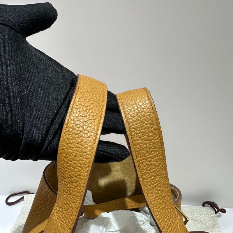 愛馬仕Hermes18 芝麻色18菜籃子  TC皮  金扣  d刻  缺鎖鑰匙-3