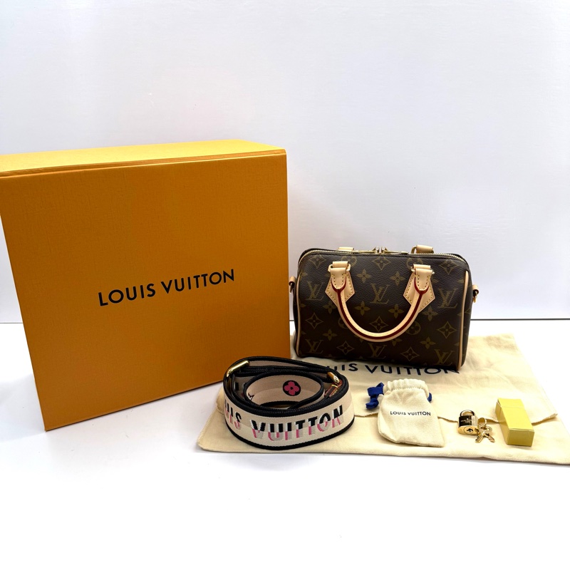 LOUIS VUITTON 路易威登 老花SPEEDY 20 BANDOULIERE 手提斜背包 RFID M45957-2