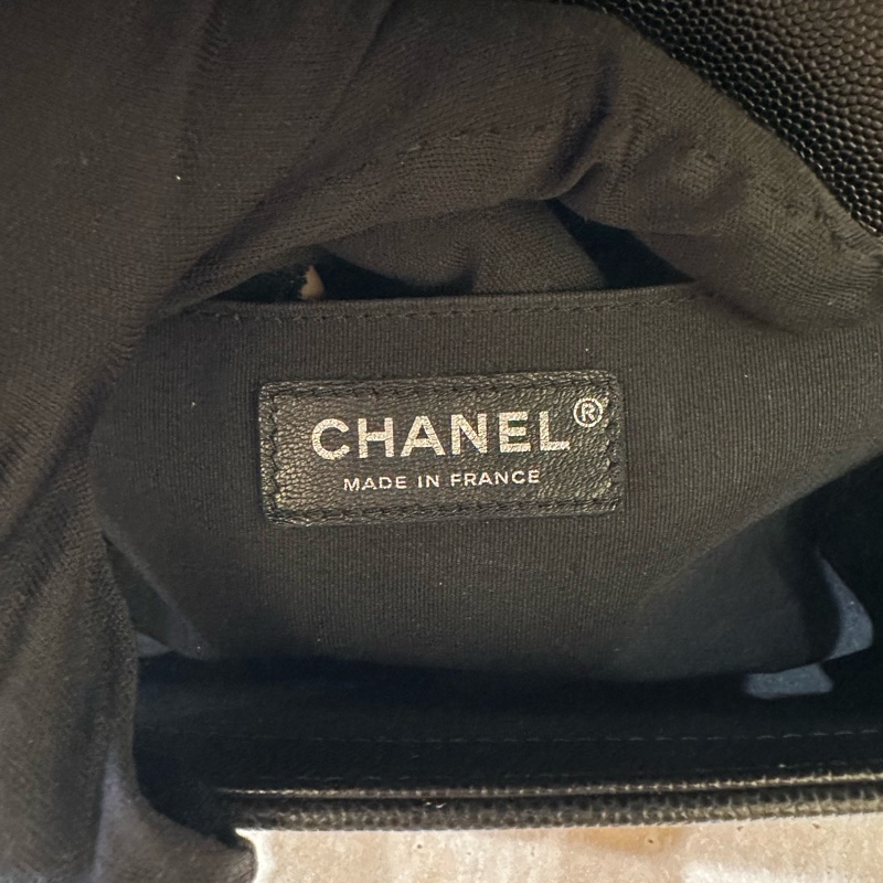 Chanel香奈兒leboy黑銀中號牛皮鏈條包-17