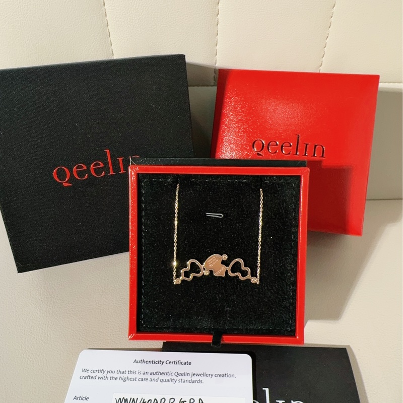 Qeelin麒麟 Wulu系列 18K玫瑰金滿鑽紅瑪瑙三葫蘆項鍊-2