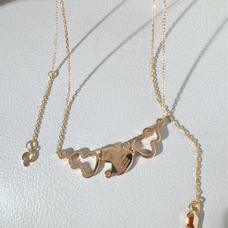 Qeelin麒麟 Wulu系列 18K玫瑰金滿鑽紅瑪瑙三葫蘆項鍊-5