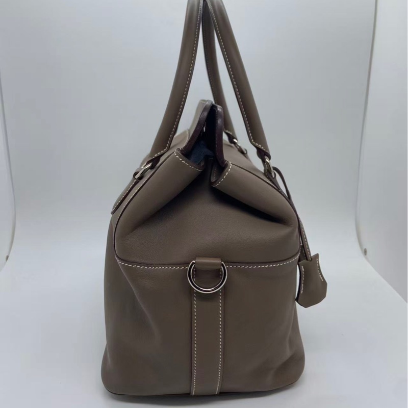 Hermes愛馬仕toolbox26牛奶盒子大象灰銀扣R刻，邊角五金內里有磨損划痕-2