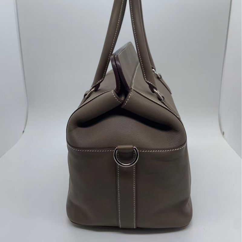 Hermes愛馬仕toolbox26牛奶盒子大象灰銀扣R刻，邊角五金內里有磨損划痕-3