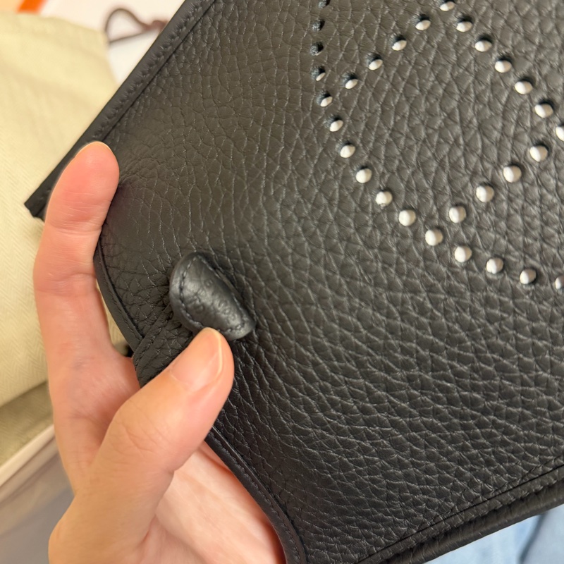 Hermes mini evelyne 黑色銀扣 近全新 愛馬仕 迷你依芙琳 black sliver hw-7