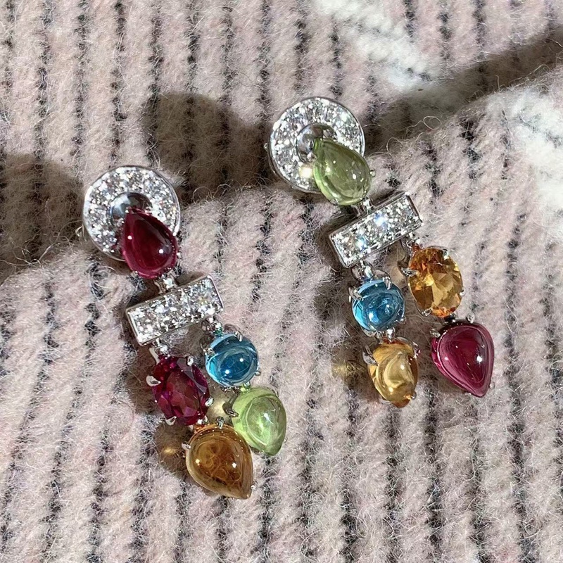 Bvlgari寶格麗Allegra高珠系列彩寶耳環耳釘 上身大氣-1