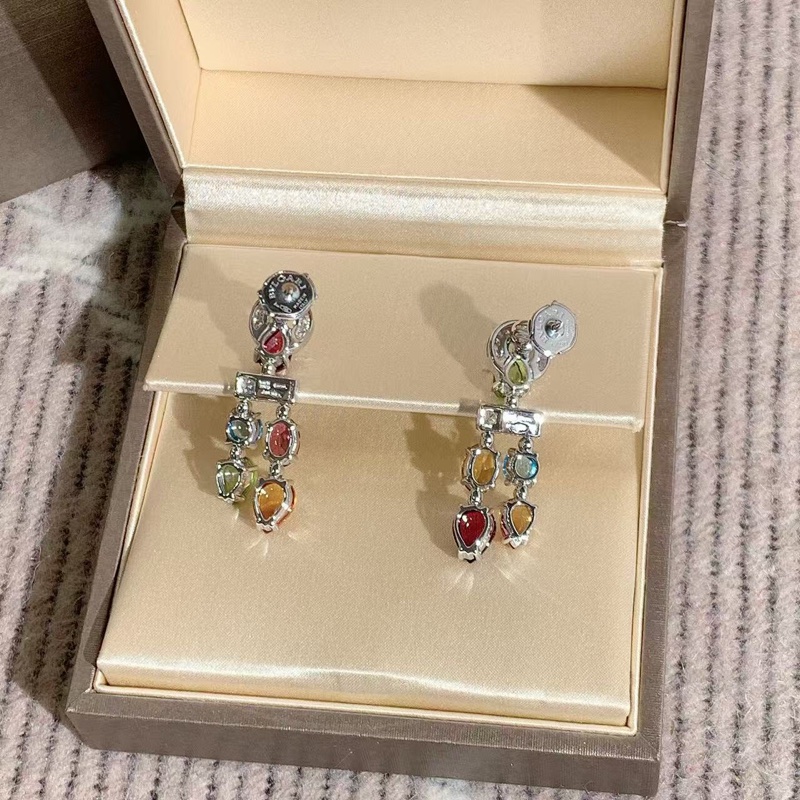 Bvlgari寶格麗Allegra高珠系列彩寶耳環耳釘 上身大氣-2