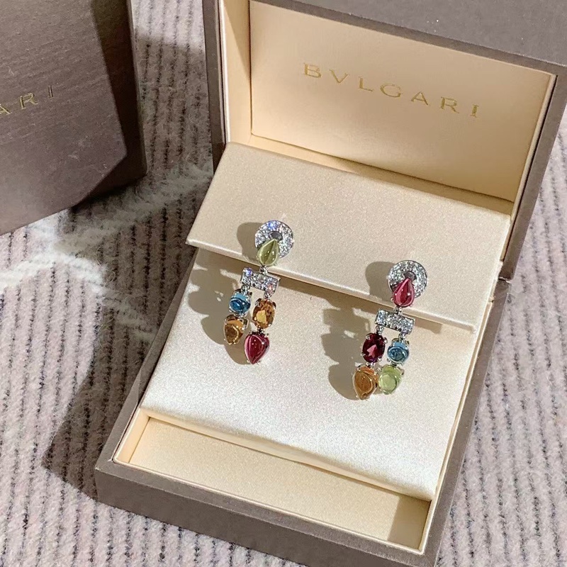 Bvlgari寶格麗Allegra高珠系列彩寶耳環耳釘 上身大氣-3