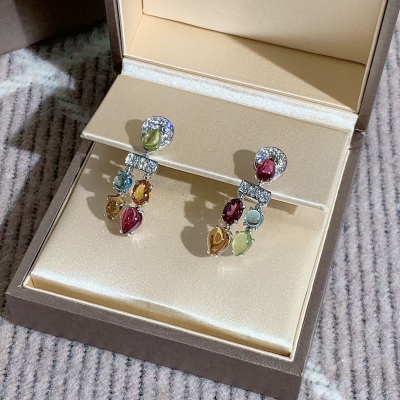 Bvlgari寶格麗Allegra高珠系列彩寶耳環耳釘 上身大氣-4