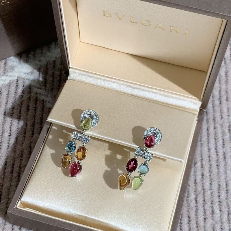 Bvlgari寶格麗Allegra高珠系列彩寶耳環耳釘 上身大氣-5